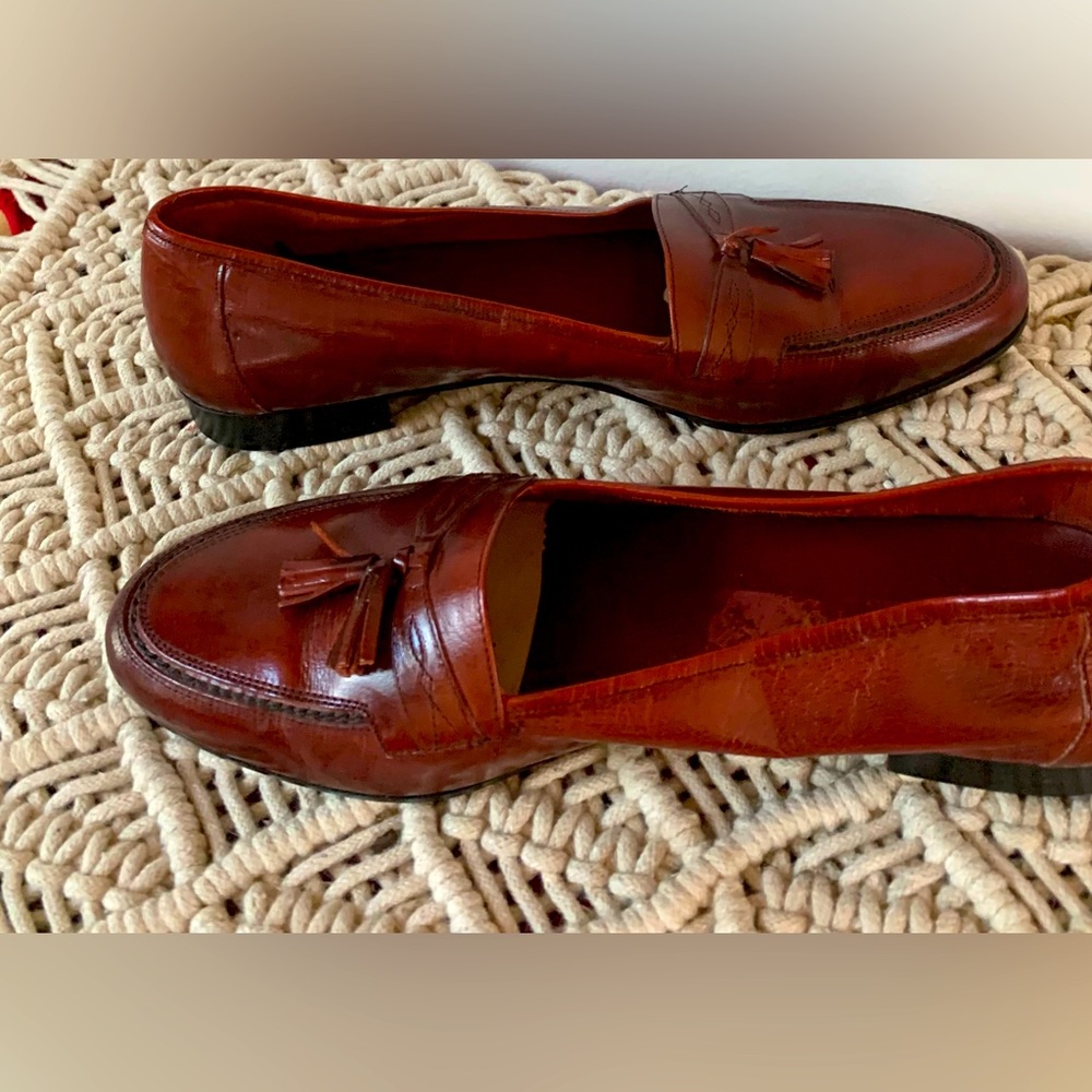 Johnston & Murphy Passport Shoes Men's 11 Brown Leather Tassels VINTAGE